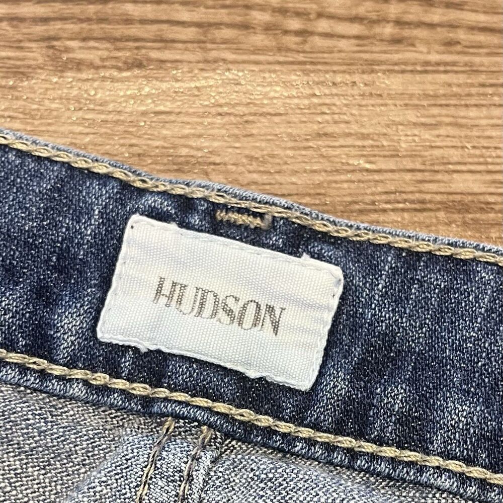 Hudson Jeans Men's Size 34 Blue Denim Byron Straight Leg Distressed 5-Pockets - Picture 7 of 14